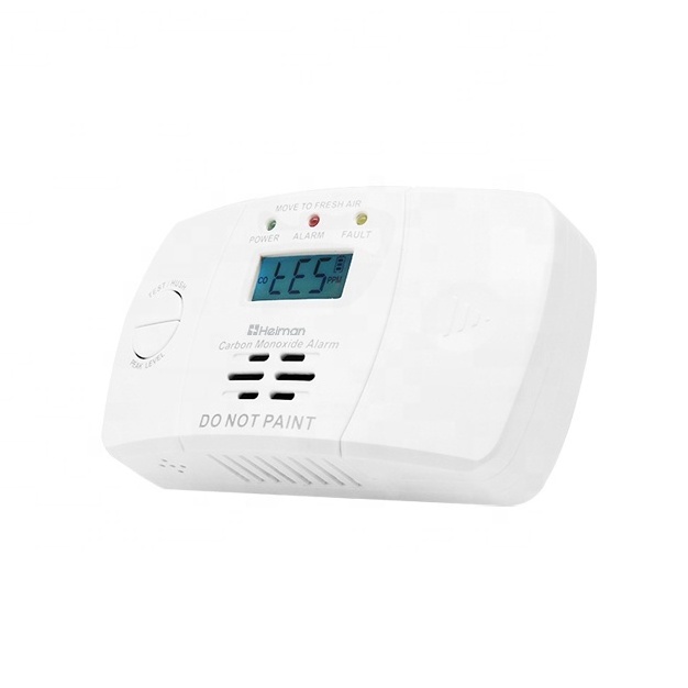 EN 50291 certified LCD display wireless conventional carbon monoxide detector 10 year battery operated