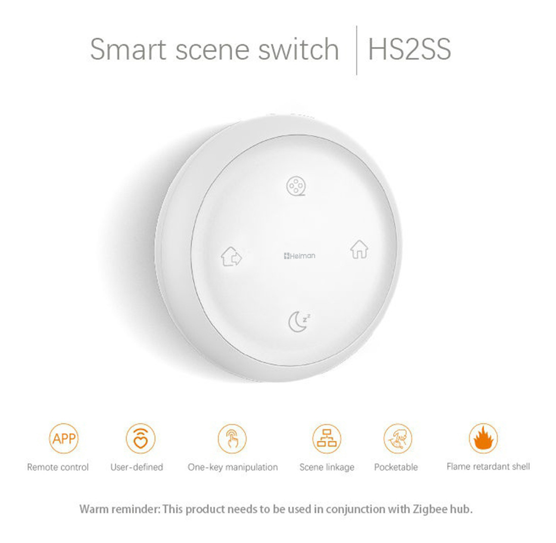 Heiman Home Assistant Smart Home Automation Smart 4 Button Scenario Scene Switch