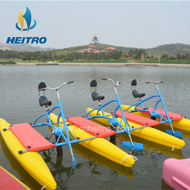 HEITRO three persons big size Rotationally molded polyethylene pontoons for rent and charter exercise bike on water