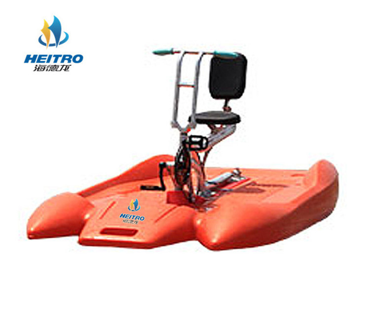 PE pontoon boat 1-2 person plastic boat water surfing pedal bike for sale