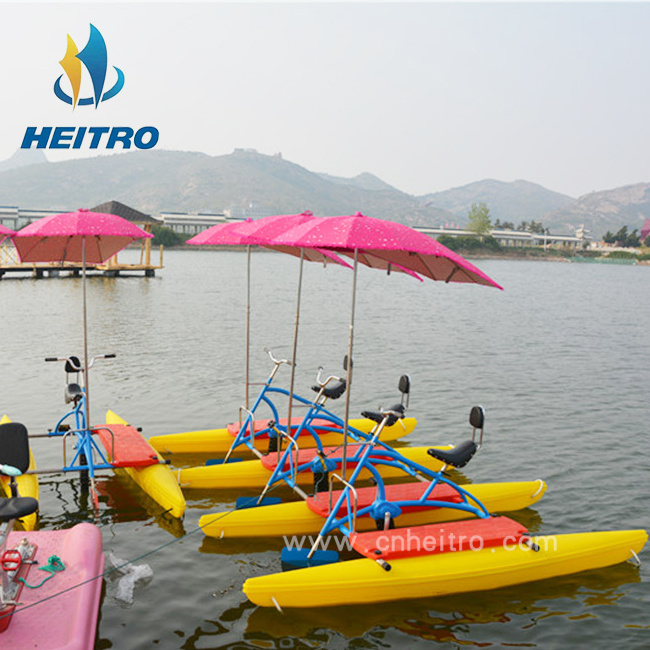 HEITRO three persons big size Rotationally molded polyethylene pontoons for rent and charter exercise bike on water