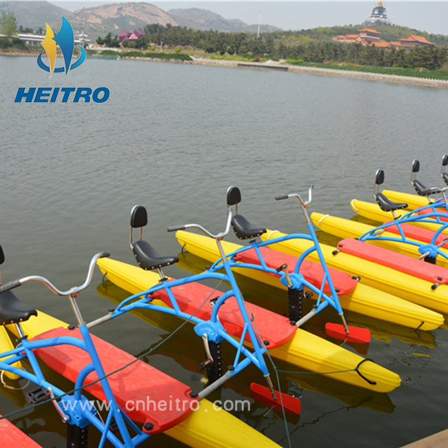 HEITRO three persons big size Rotationally molded polyethylene pontoons for rent and charter exercise bike on water