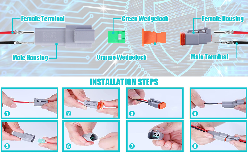 DT Deutsch SeriesDeutsch DT Connector Kit 2-12 Pin DT Deutsch Series Automotive Machine Electrical Connectors For Truck Off-Roa