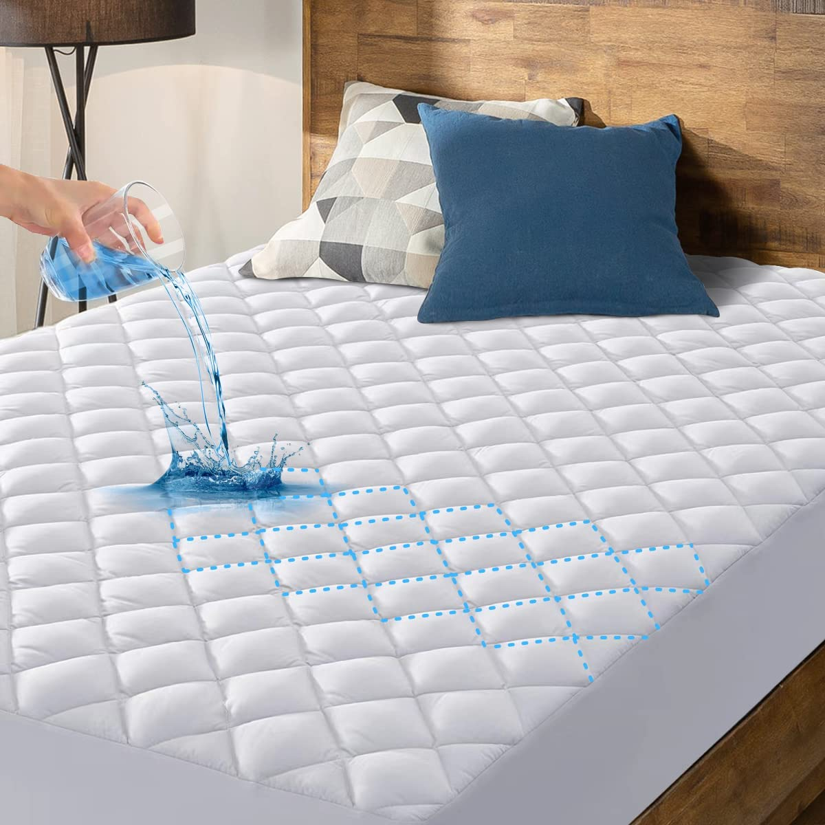 Quilted Waterproof Mattress Protector Hypoallergenic Mattress Covers & Protectors Mattress Protector Waterproof