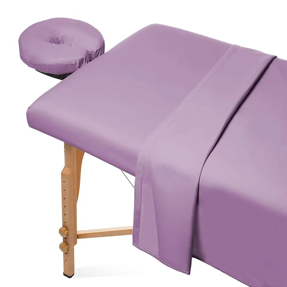 Soft Microfiber Massage Table Sheets Set 3 Piece Set with Fitted Sheets Face Cover Cradle