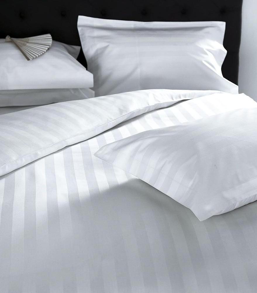 Hotel 100% cotton sateen stripe king size flat bed sheet