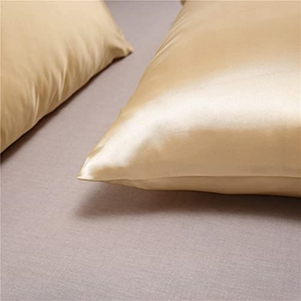 Luxury Soft Breathable Manufacturer custom Satin Silk Pillow Case with Zipper