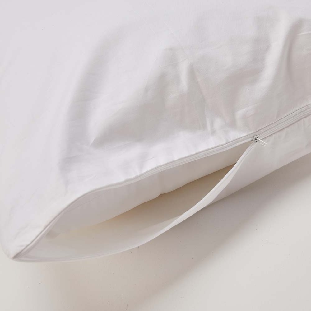 High Quality White 100%Cotton Pillowcase 300TC Zipper Pillow Cover Case For Hotel