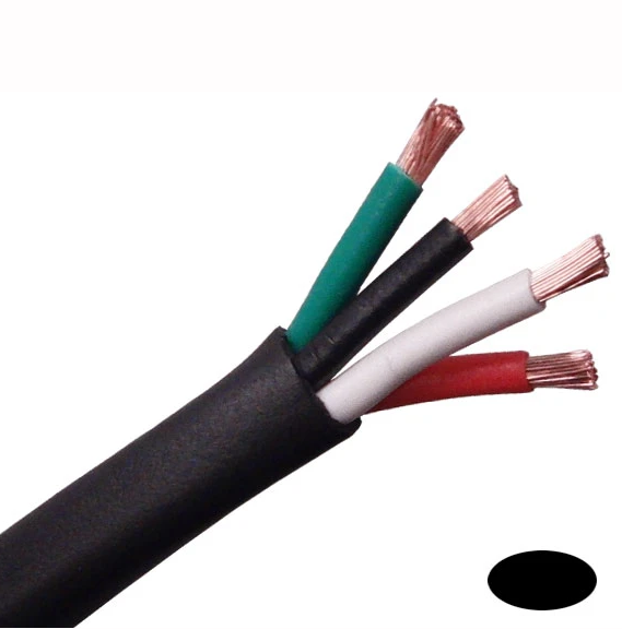 22 Gauge 4 Conductors Red Black Wire with Fire Resistant CL2P White Jacket 22AWG OFC Hookup Electrical Wire LED Strips Extension