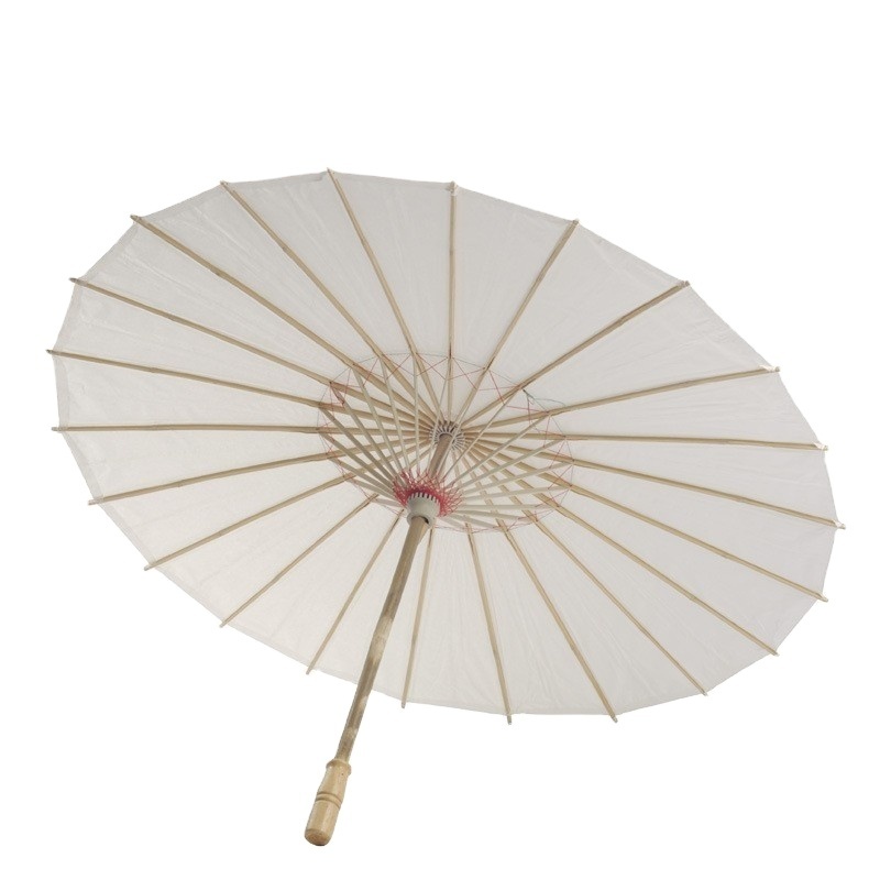 Hot sales Custom logo chinese style Bamboo craft White Paper parasol Umbrellas for wedding