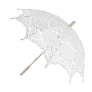 Popular Decoration Gifts Kids Mini White Handmade Parasol Vintage Wedding Bridal Lace Umbrellas