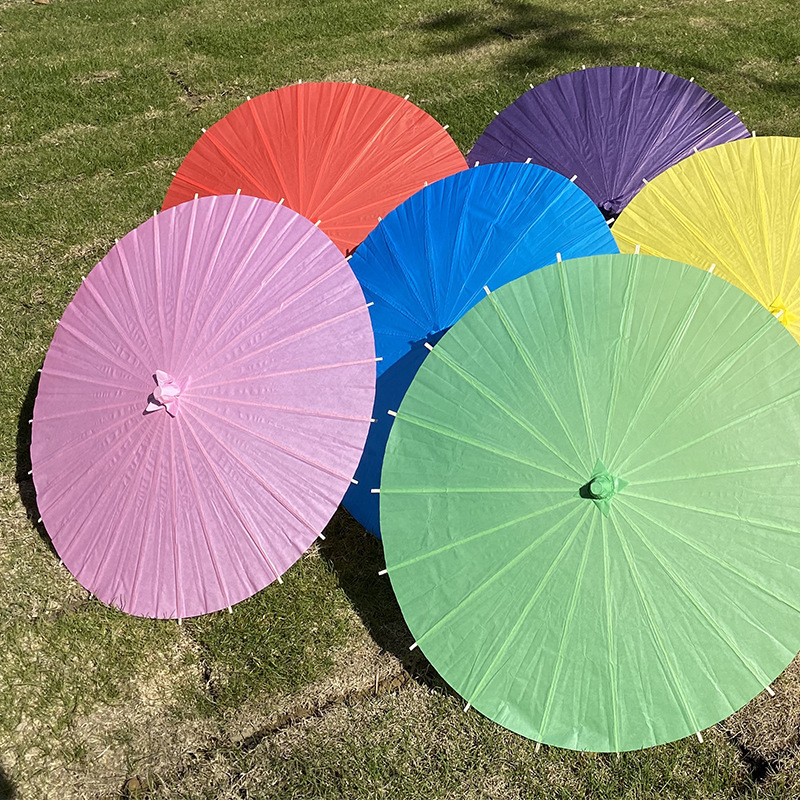 Small Paper sun umbrellas Kids DIY Painting Dance Props Bride Wedding Parasol Chinese Mini Craft Umbrella