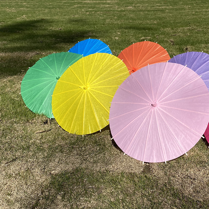 Small Paper sun umbrellas Kids DIY Painting Dance Props Bride Wedding Parasol Chinese Mini Craft Umbrella