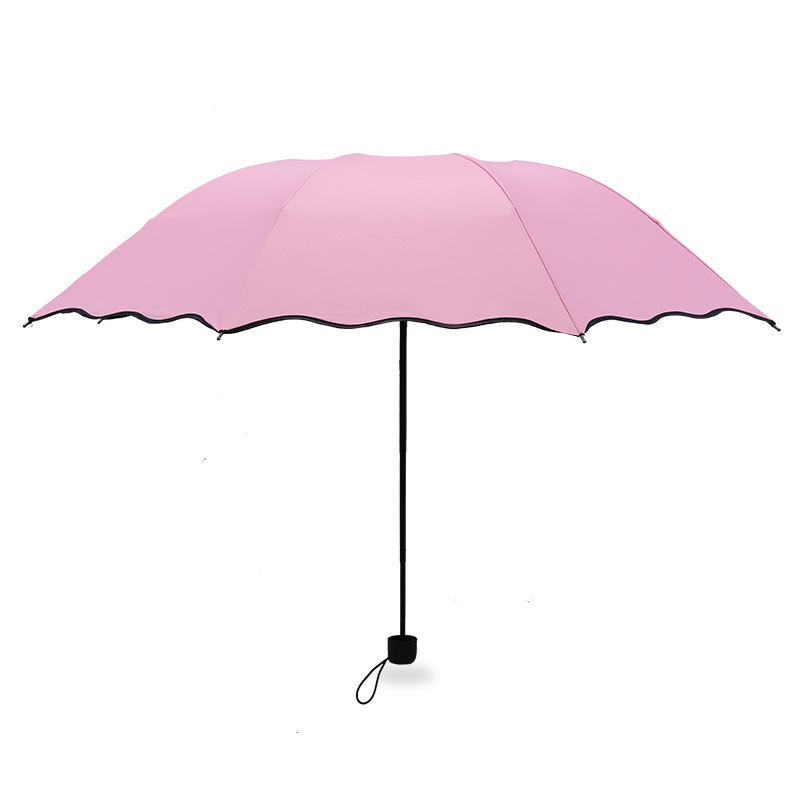 Portable 3-Folding Umbrella Flowering Contact Water Rainly Umbrellas Sunscreen Parasol UV Sun Umbrella