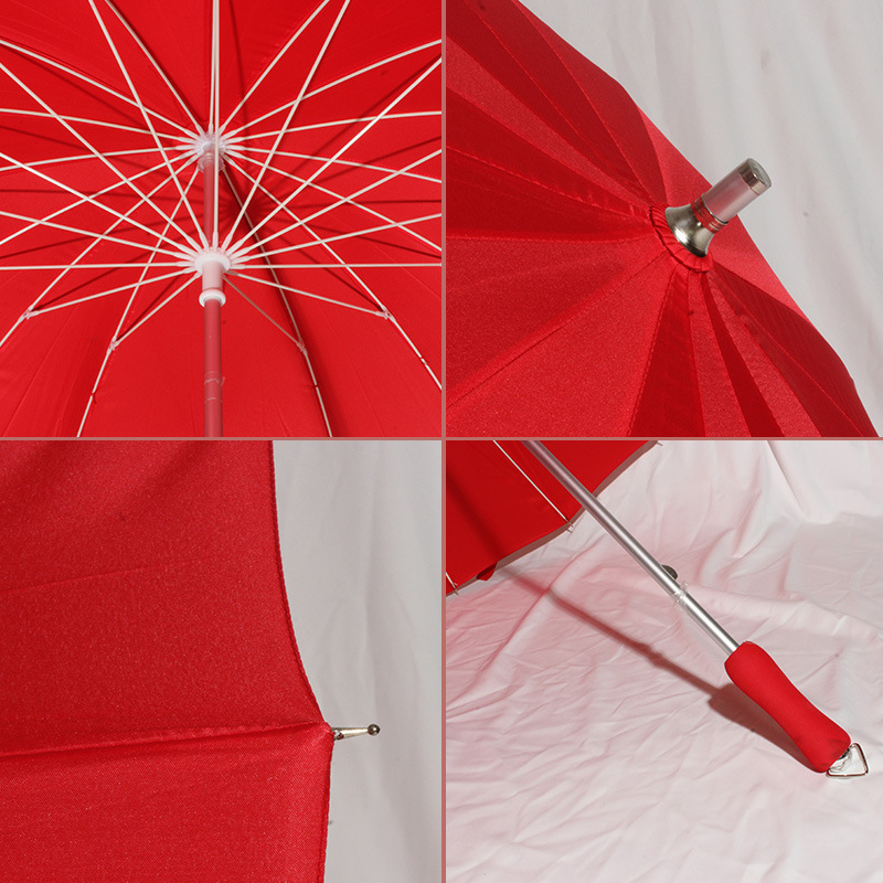 Wedding Celebration Red Heart Shaped Umbrella Advertising Gifts Props decor Parasol Loving rain Umbrellas