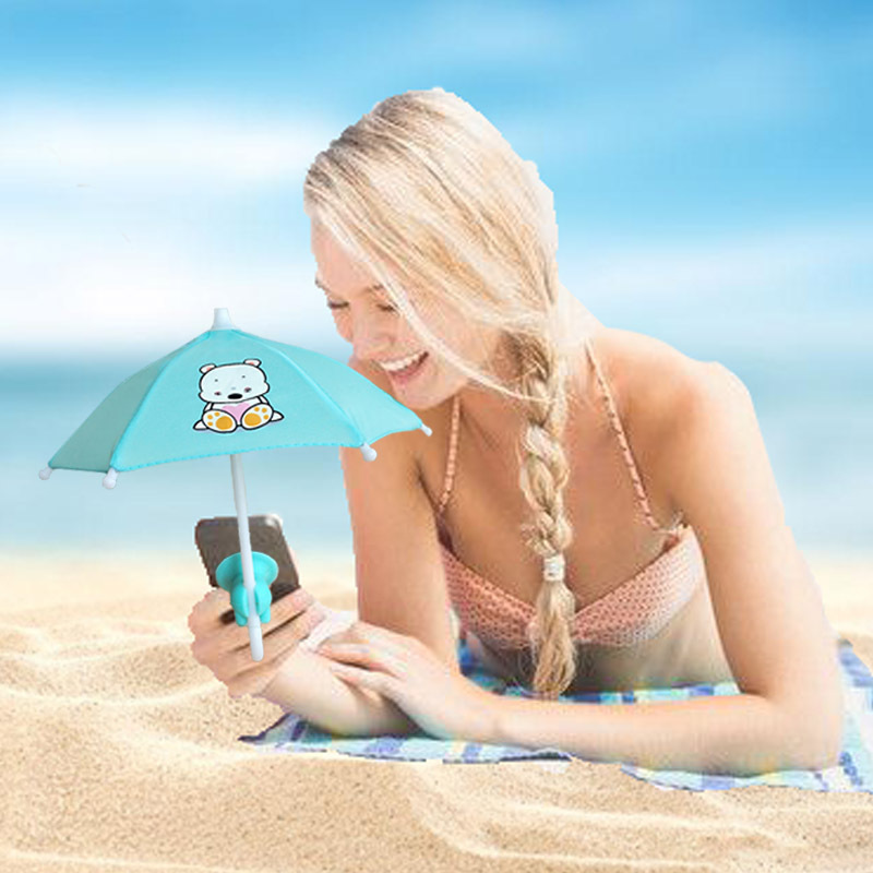 Portable Mini Mobile Phone Sunshade Holder Umbrella Small Suction Cup Stand Umbrella for Cell Phone