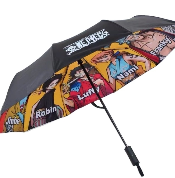 One Piece Luffy Zoro Nami Chopper 10 Character Outdoor Sunscreen Automatic Anime Umbrella