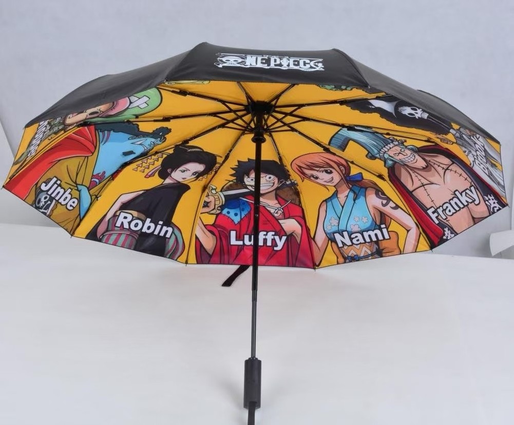 One Piece Luffy Zoro Nami Chopper 10 Character Outdoor Sunscreen Automatic Anime Umbrella