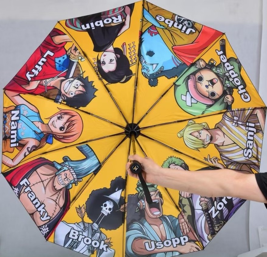 One Piece Luffy Zoro Nami Chopper 10 Character Outdoor Sunscreen Automatic Anime Umbrella