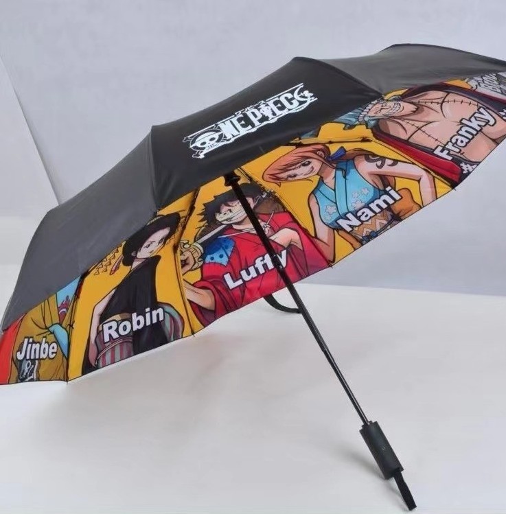 One Piece Luffy Zoro Nami Chopper 10 Character Outdoor Sunscreen Automatic Anime Umbrella