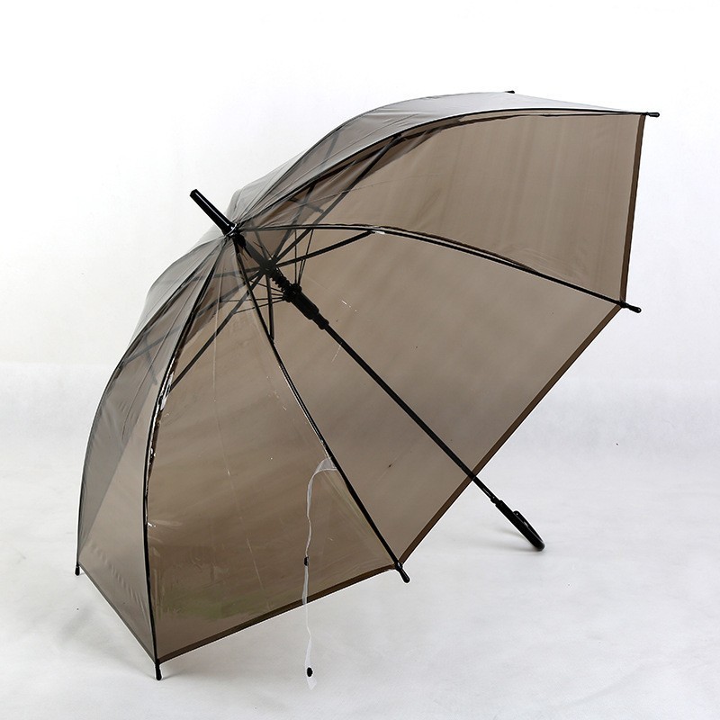 Promotion Transparent Umbrella Long Handle Windproof Clear PVC Rain Umbrellas