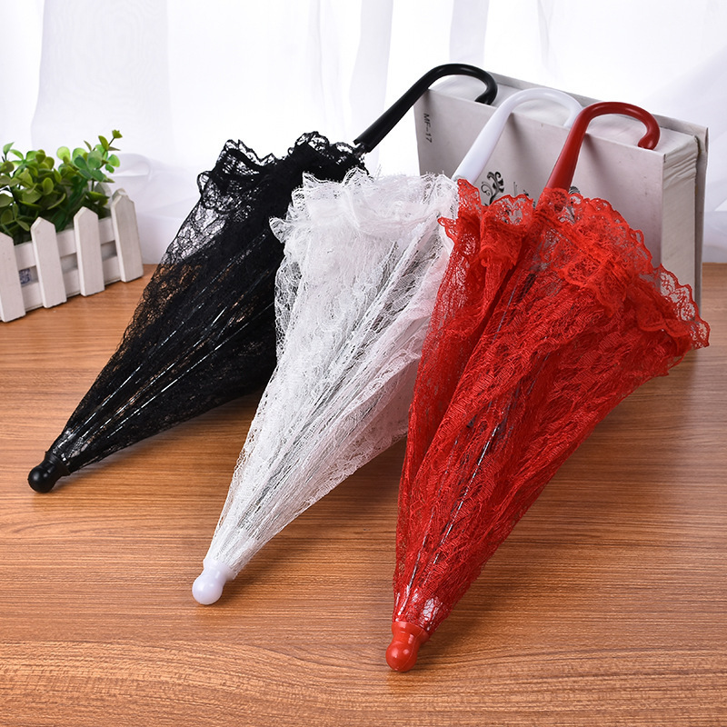 Vintage Wedding Bridal Umbrella Lace Embroidery Parasol Umbrella for Wedding Party Celebration