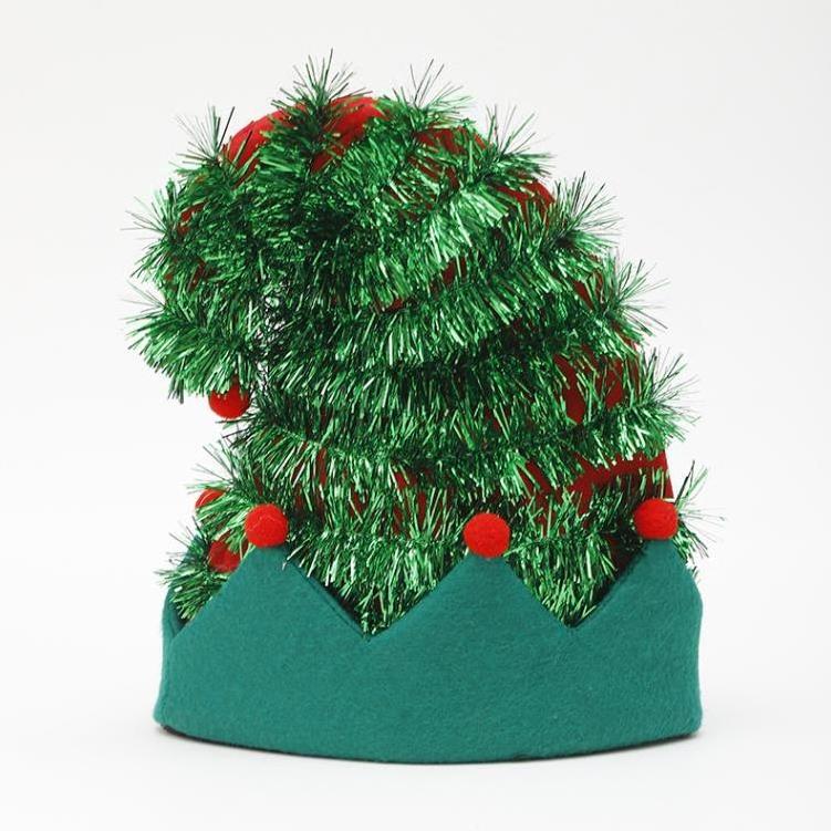 Xmas New Year Christmas Hat Festive Holiday Party Supplies Flashing Light Up Felt Christmas Elf Hats with Led Lights