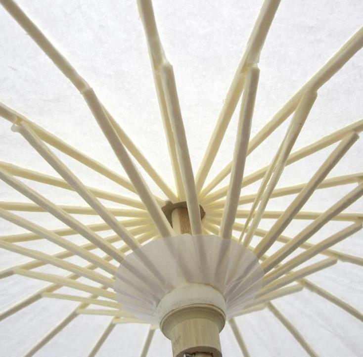 84cm Plain White Chinese Wedding Paper Umbrella Oil Paper Parasol