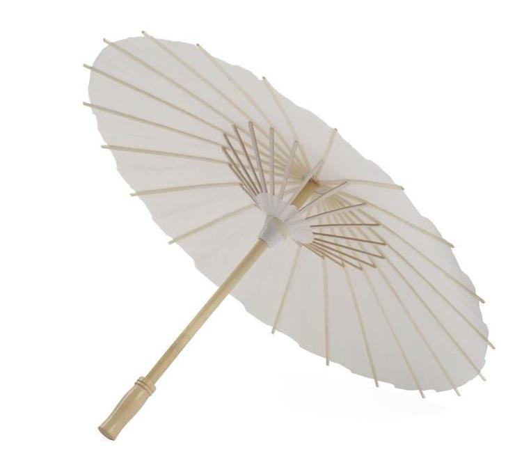 84cm Plain White Chinese Wedding Paper Umbrella Oil Paper Parasol