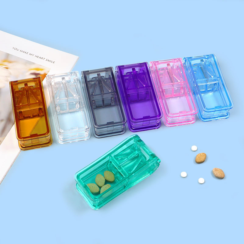 Portable Plastic Pill Cutter Splitter Storage Box Medicine Pill Crusher And Pill Cutter Box