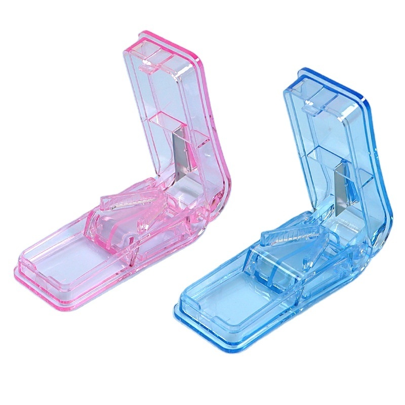 Portable Plastic Pill Cutter Splitter Storage Box Medicine Pill Crusher And Pill Cutter Box