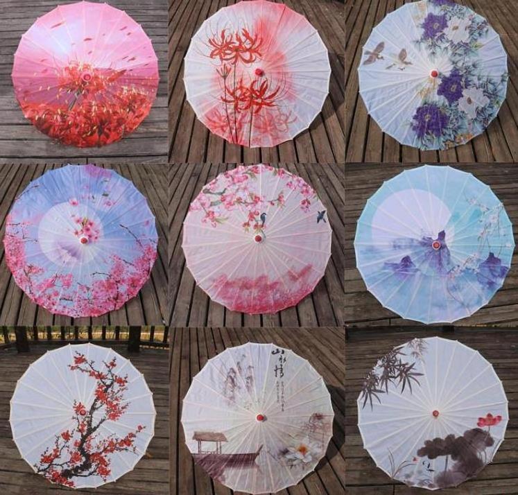 Art Classical Dance Parasol for Wedding Photography Costumes Ceiling Decoration Handmade Chinese Oiled  Silk Umbrella