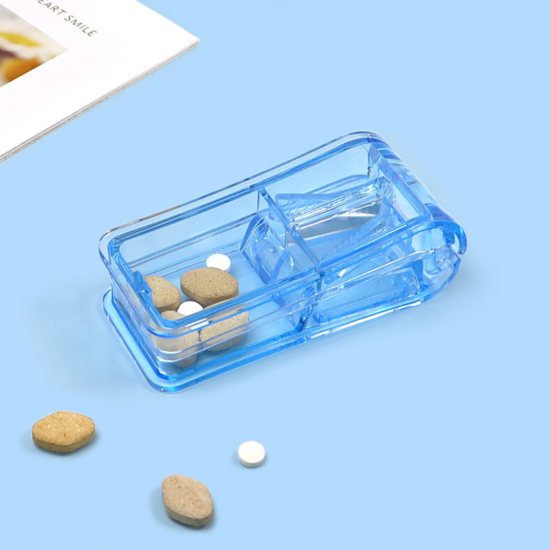 Portable Plastic Pill Cutter Splitter Storage Box Medicine Pill Crusher And Pill Cutter Box