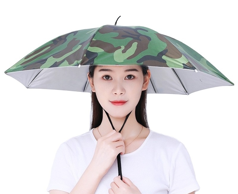 Portable Fishing Head Hat Umbrella for Adult Outdoor Sunshade Hands Free Umbrellas