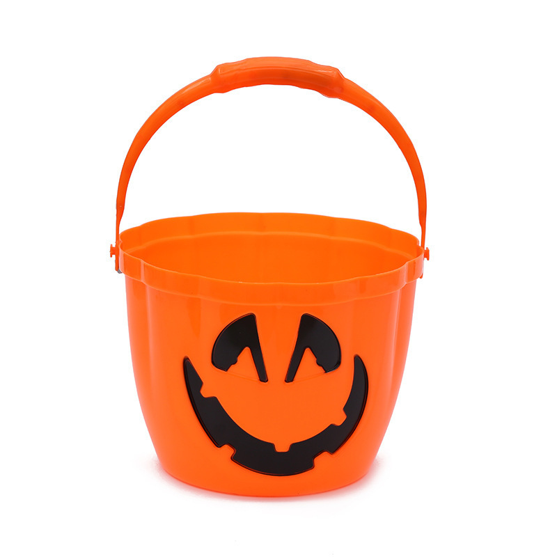 LED flashing light up large pumpkin candy bucket for kids halloween decor