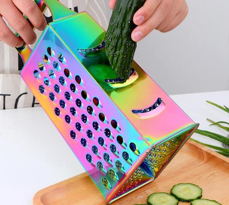 4 Sides Kitchen Food Grater Box Vegetable Potato Slicer Wire Cutting Stainless Steel Cheese Grater