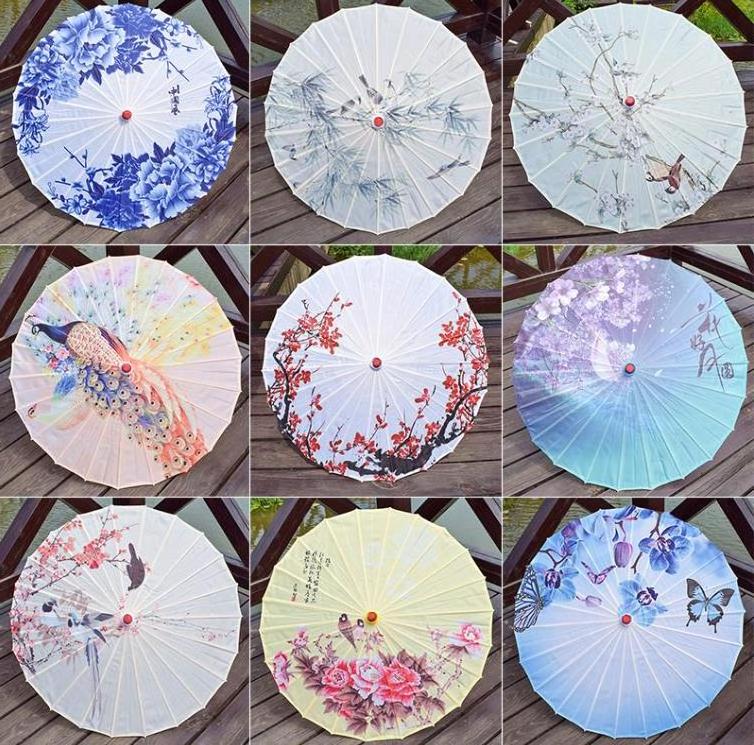 Art Classical Dance Parasol for Wedding Photography Costumes Ceiling Decoration Handmade Chinese Oiled  Silk Umbrella