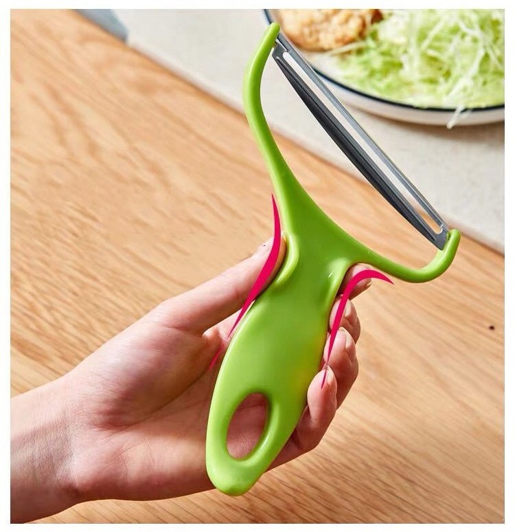 Kitchen Gadgets Plastic Wide Mouth Potato Peeler Stainless Steel Cabbage Salad Graters Manual Vegetable And Fruit Peeler