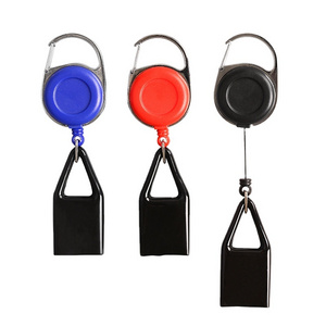 Custom logo Smoke Accessories Portable Mini Keychain Retractable Clip Leash Lighter Holder