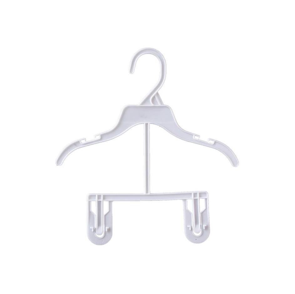 Wholesale Custom Logo White Plastic Baby Children Apron Hangers For Clothes PP Body Hanger For Kids Suits