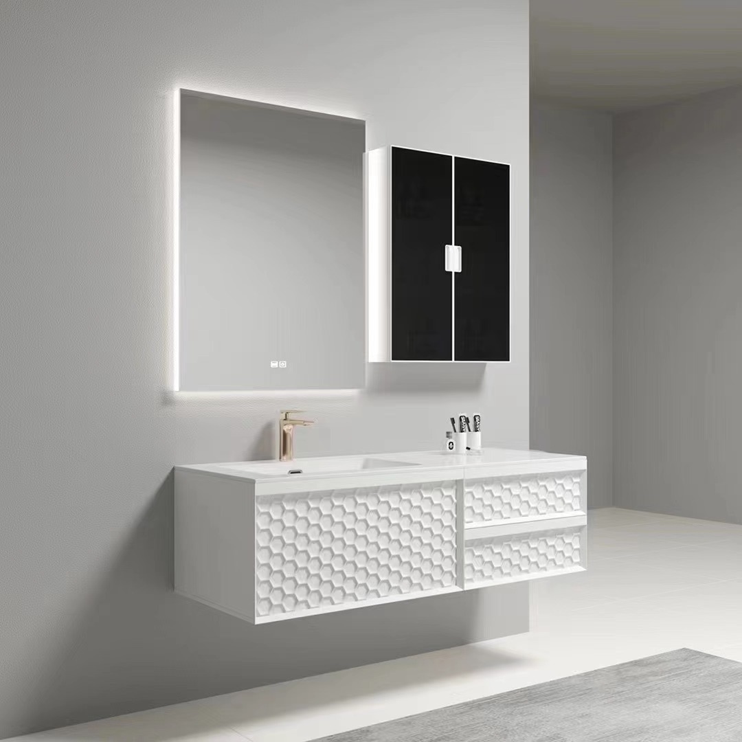 European Modern Bathroom Cabinet Vanities With Mirror Wash Basin For Hotel Bathroom