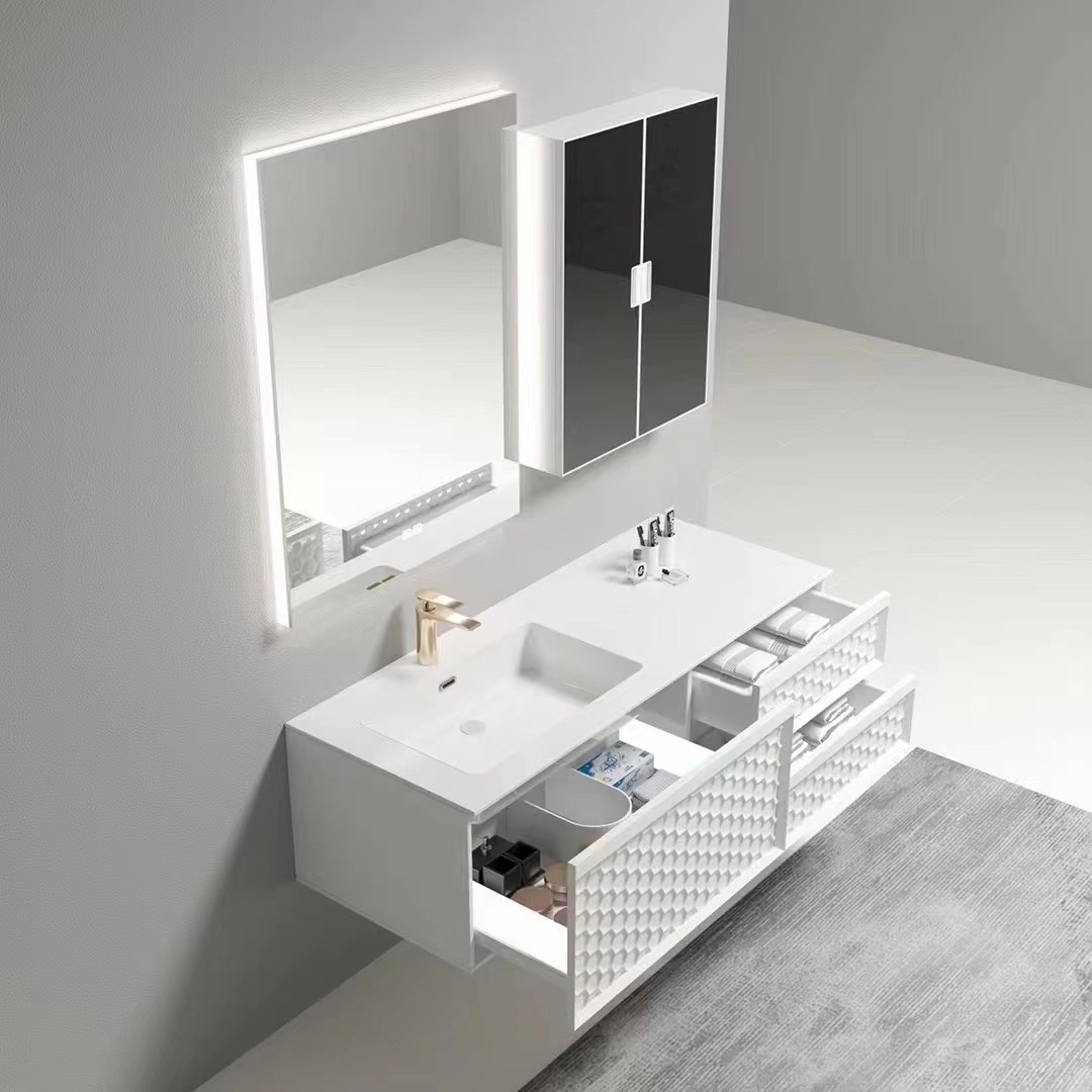 European Modern Bathroom Cabinet Vanities With Mirror Wash Basin For Hotel Bathroom