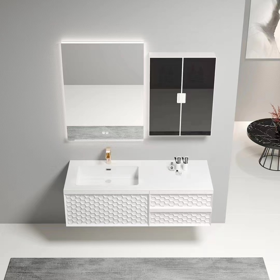 European Modern Bathroom Cabinet Vanities With Mirror Wash Basin For Hotel Bathroom