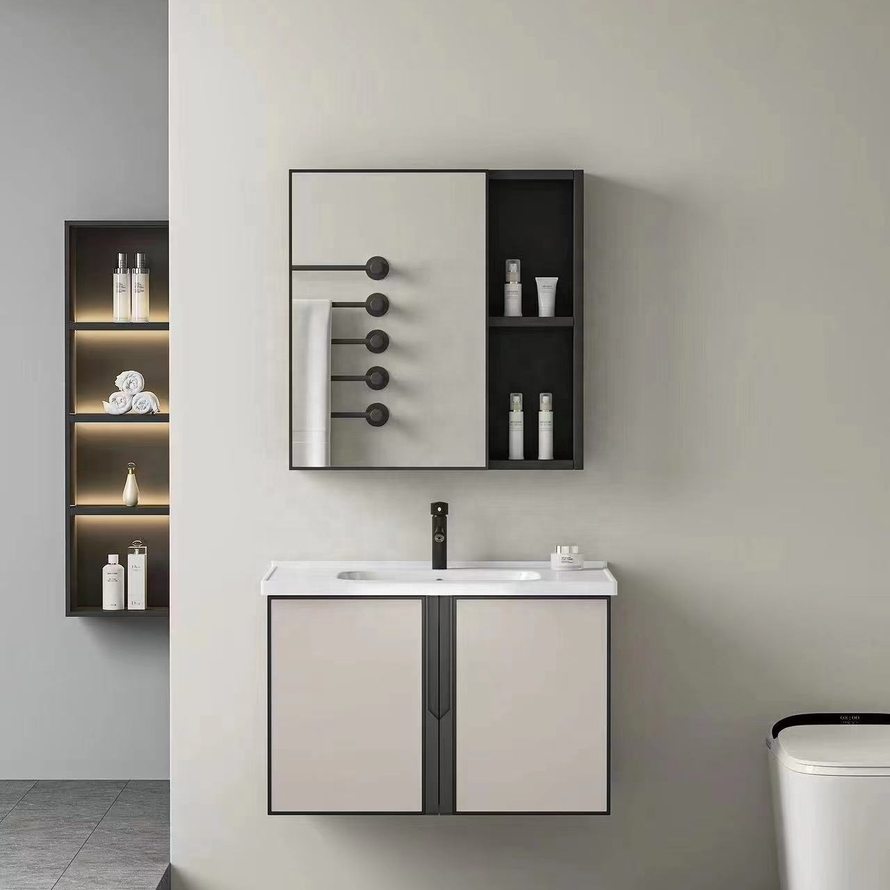 Contemporary Multi Scene Use Of Modern Vanity Bathroom Mirror Cabinet With Basin