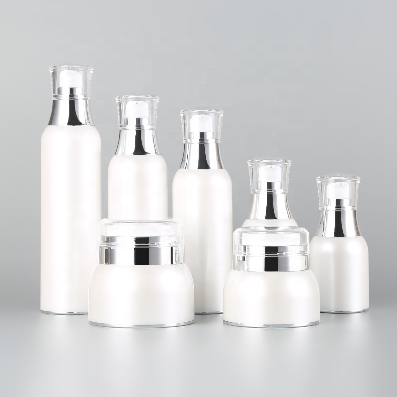 Hot sale pearl cosmetic high quality  airless bottle with airless cream jar