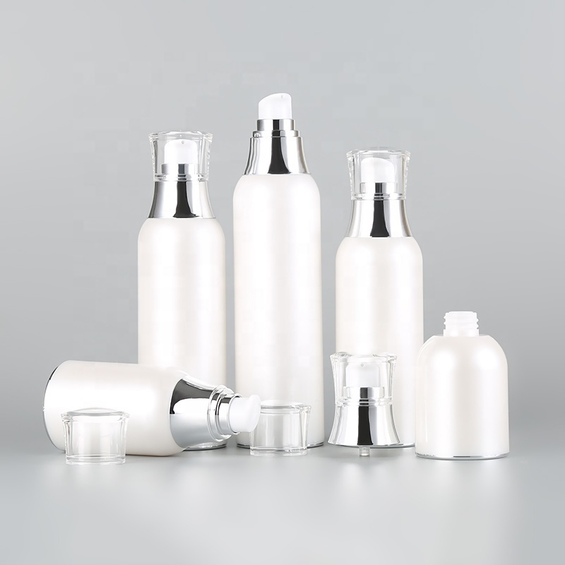 Hot sale pearl cosmetic high quality  airless bottle with airless cream jar