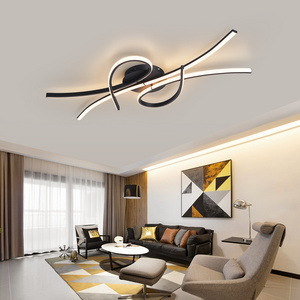 Smart Home Alexa Modern Led Living Room Bedroom Study Room Matte Black Gold Finished Ceiling Lamp Ceiling Lights