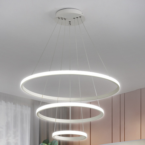 Modern Ring Led Ceiling Chandeliers for Living Dining Room Loft Hanging Lamp Home Decore Accessories Indoor Lighting Fixtures