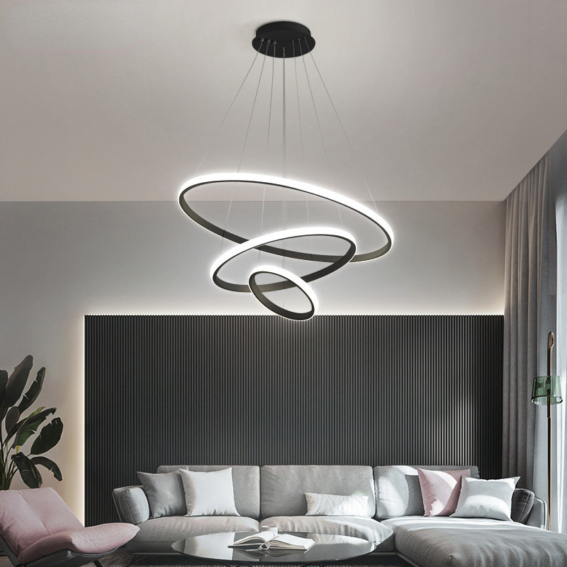 Modern Ring Led Ceiling Chandeliers for Living Dining Room Loft Hanging Lamp Home Decore Accessories Indoor Lighting Fixtures