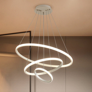 Modern Ring Led Ceiling Chandeliers for Living Dining Room Loft Hanging Lamp Home Decore Accessories Indoor Lighting Fixtures